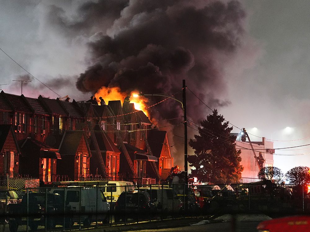 NextImg:Medical transport plane with 6 aboard crashes in Philadelphia, igniting homes and unleashing fireball