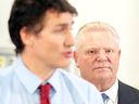 Prime Minister Justin Trudeau and Ontario Premier Doug Ford. Now the only scenario where a spring Ontario election could go ahead is if Trudeau prorogues Parliament and the federal Liberals hold a leadership convention.