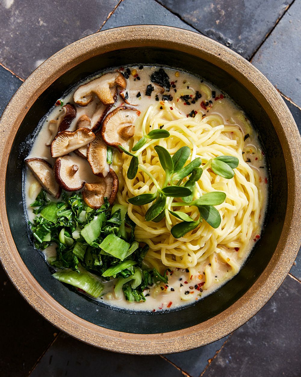  For Joe Yonan’s creamy sunflower ramen, use fresh noodles. If you can’t find them, “just break open whatever packages you can find — and make sure to ditch those seasoning packets.”