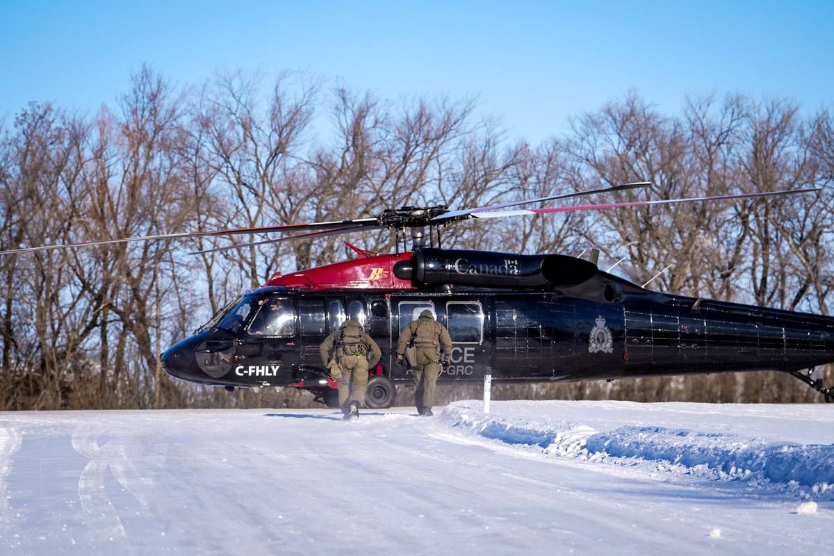  An RCMP Black Hawk helicopter.