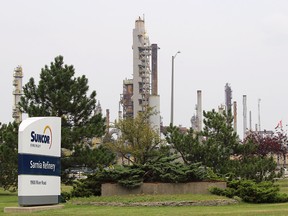 An oil refinery.