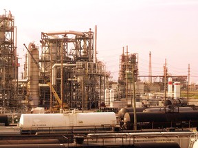 An oil refinery.