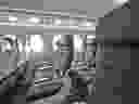 An economy cabin in an Air Canada aircraft.