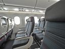 An economy cabin in an Air Canada aircraft.