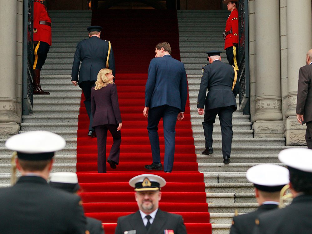 NextImg:B.C. throne speech alludes to Winston Churchill, D-Day as it portrays province in 'tariff war'