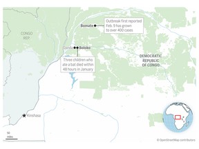 Map of Congo outbreak.