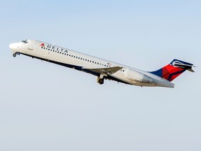 A plane taking off.