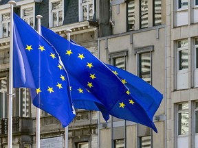 EU flags.