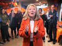Ontario NDP leader Marit Stiles arrives at a campaign event in Windsor on Jan. 31, 2025.