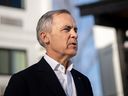 Federal Liberal leadership candidate Mark Carney speaks during a news conference in Vancouver, B.C., Thursday, Feb. 13, 2025.