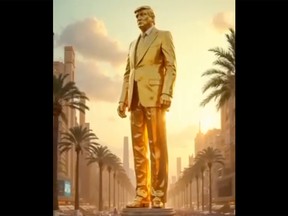 A giant Donald Trump statue.