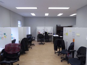 Office chairs at cubicles