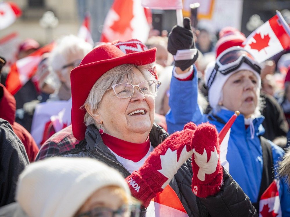 Crowds gathered on Parliament Hill today for the 