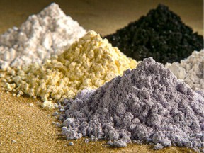 small piles of different colour