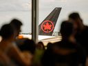 An Air Canada plane is seen at Pearson Airport in Toronto on Wednesday, July 24, 2024.