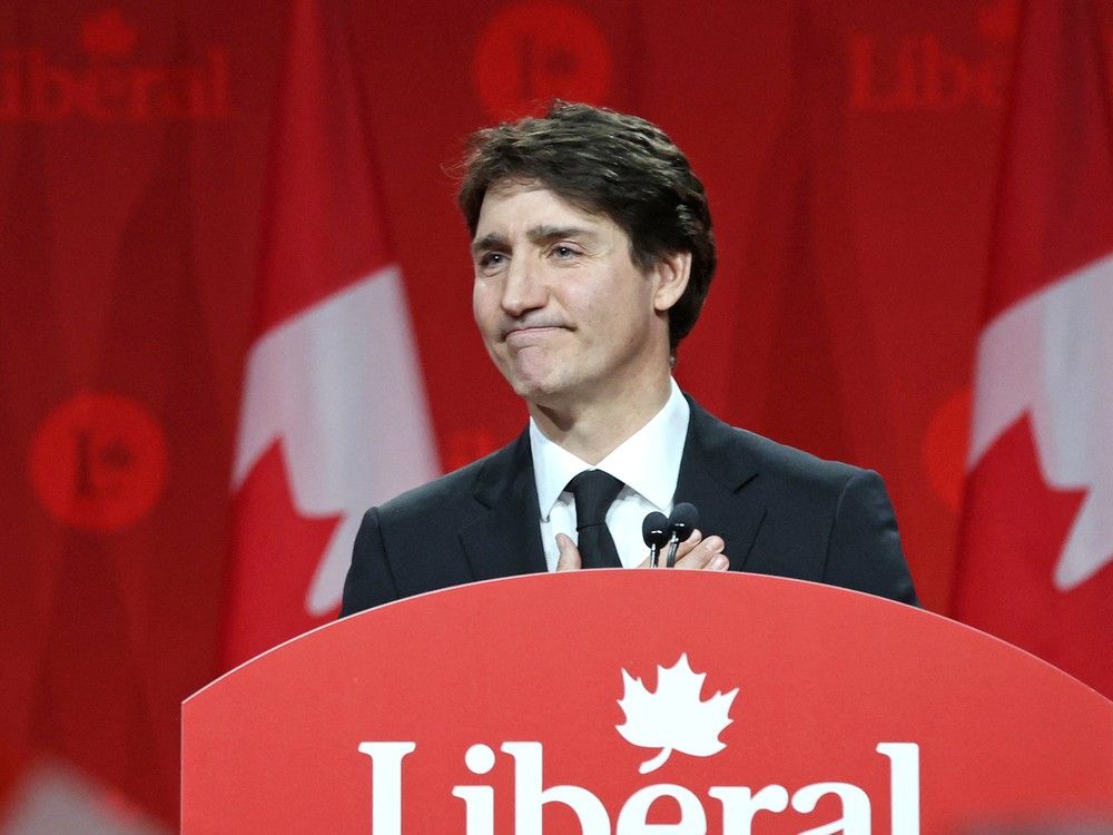 NextImg:Trudeau takes a selfie while shopping for utensils after Carney becomes PM