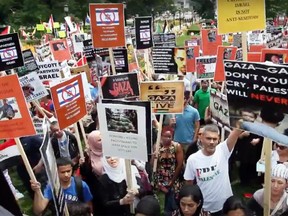 An anti-Israel protest.