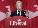 Liberal Party of Canada Leader Mark Carney speaks following the announcement of his win at the party's announcement event in Ottawa, Sunday, March 9, 2025. THE CANADIAN PRESS/Adrian Wyld