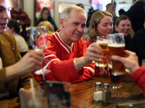 Mark Carney at hockey party
