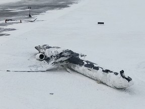 A crashed plane.
