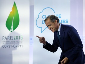 Mark Carney, governor of the Bank of England (BOE), reacts during a news conference at the United Nations COP21 climate summit at Le Bourget in Paris, France, on Friday, Dec. 4, 2015.