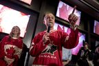 OTTAWA, CANADA - FEBRUARY 15: Canada's Liberal Party Leader Candidate Mark Carney speaks to supporters at a watch party for the NHL 4 Nations Face-Off game between the United States and Canada at the Hometown Sports Grill on February 15, 2025 in Ottawa, Canada. Photo by Andrej Ivanov/Getty Images.