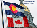 Detail from an Instagram post by the Governor of Colorado promoting Canadian Friendship Day.