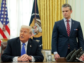 Donald Trump and Pete Hegseth.