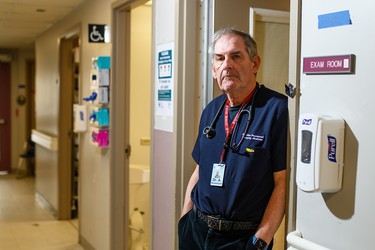 Dr. Alan Drummond, an emergency and family physician, at Perth and Smiths Falls District Hospital emergency room in Perth, Ontario.