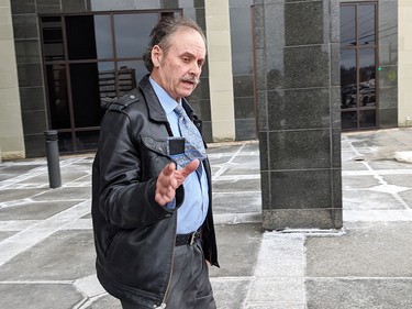 Bruce Van Horlick outside the Moncton Law Courts on Feb. 27, 2020.