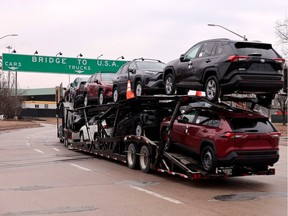 Car Transporter Carrying 2025 Toyota Rav4 Vehicle