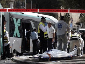 Bus after terrorist attacks.