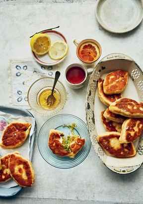 Piroshki buns with cabbage, spring onion and hard-boiled eggs