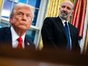 Howard Lutnick and Donald Trump were in an executive order signed on February 10 in the Oval Office.