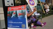 When U.S. President Donald Trump plans to announce new tariffs this week, he added Quebec's Bill 96 to the list of trade barriers. Act No. 96 protested on September 15, 2024 outside the Jewish General Hospital.