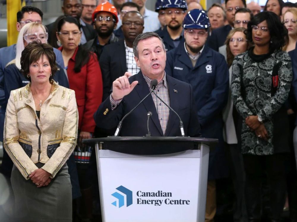  Former Alberta Premier Jason Kenney speaks at the official launch of the Canadian Energy Centre on Dec. 11, 2019.