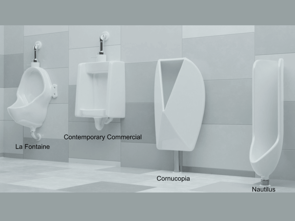 The urinals that created the least splatter were the 