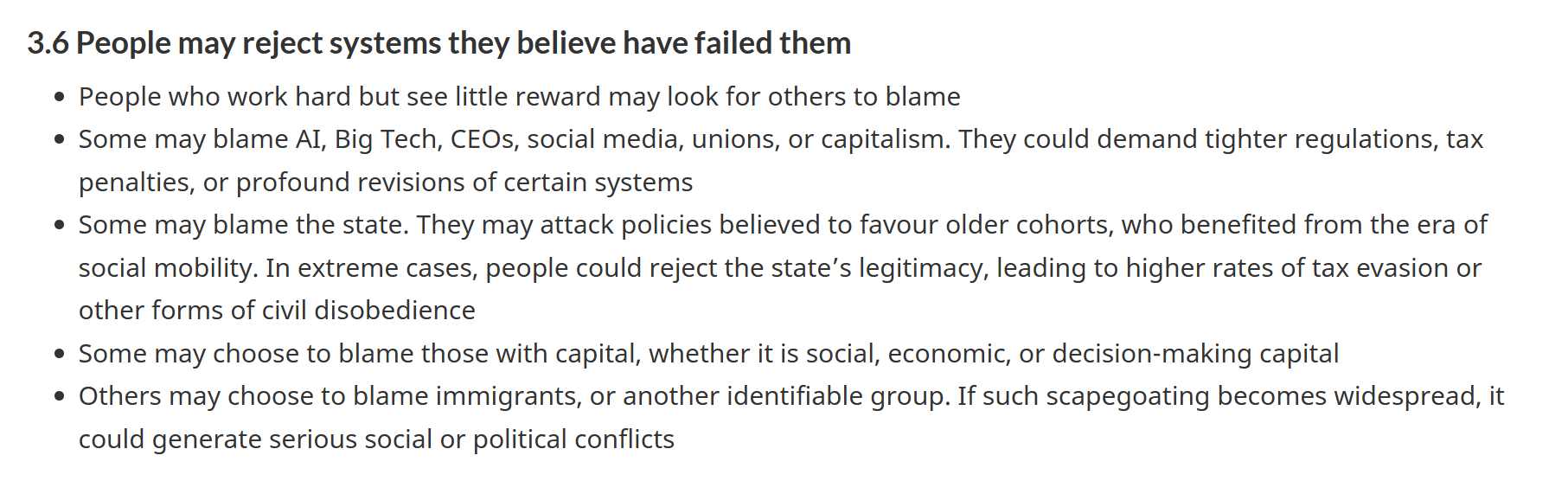  An excerpt from the Policy Horizons Canada document that is now making rounds online, often as an argument of why not to vote Liberal. Published by a branch of Employment and Social Development Canada in January, it sets out a nightmare scenario of what might await Canada if social mobility continues along its current course.