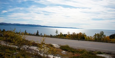The Trans-Canada Highway winds past Lake Superior in Ontario.