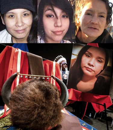 The Indigenous victims of Winnipeg serial killer Jeremy Skibicki, clockwise from top left, Tanya Nepinak, Marcedes Myran, Morgan Harris and Ashlee Christine Shingoose.