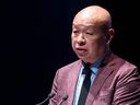Parliamentary Secretary to the Minister of Housing and Diversity and Inclusion (Diversity and Inclusion) Paul Chiang delivers remarks during an Asian History Month celebration at the National Gallery of Canada in Ottawa, on Monday, May 29, 2023.