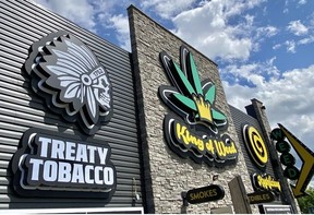 Tobacco and cannabis dispensaries signs