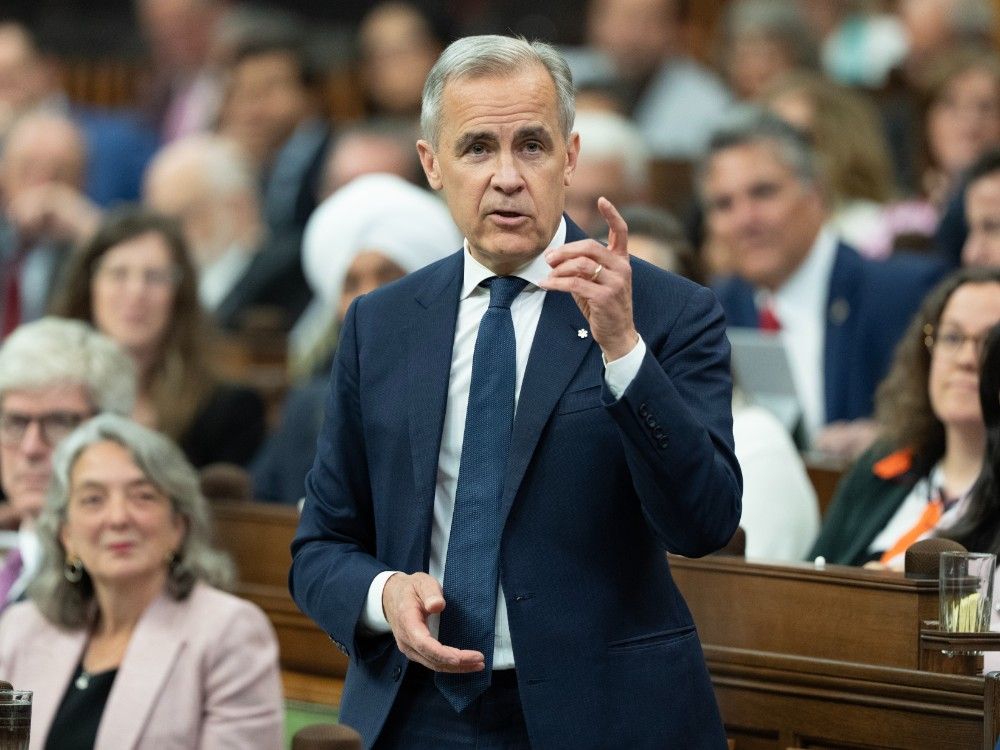 Prime Minister Mark Carney responds to a question during Question Period, Wednesday, May 28, 2025 in Ottawa.
