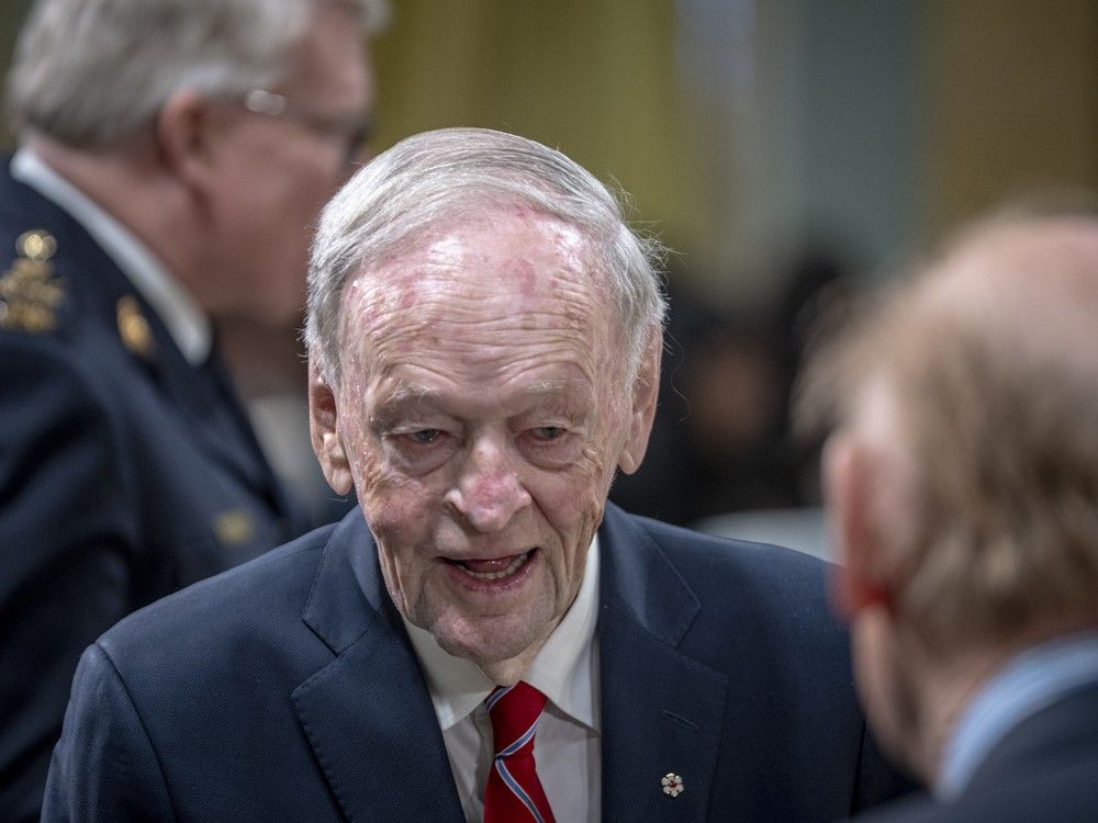 Former prime minister Jean Chretien arrives to Rideau Hall for his cabinet's swearing-in ceremony on May 13, 2025, in Ottawa. Former prime minister Jean Chretien arrives to Rideau Hall for his cabinet's swearing-in ceremony on May 13, 2025, in Ottawa.