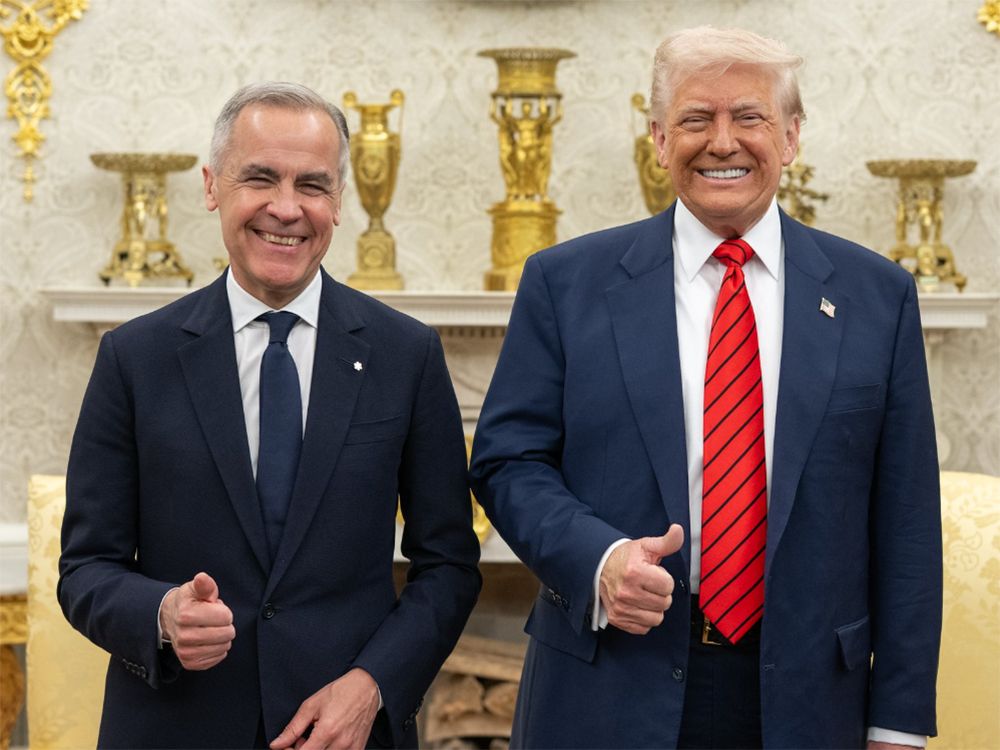 Prime Minister Mark Carney and U.S. President Donald Trump at the White House on Tuesday, May 6, 2025. Prime Minister Mark Carney and U.S. President Donald Trump at the White House on Tuesday, May 6, 2025.