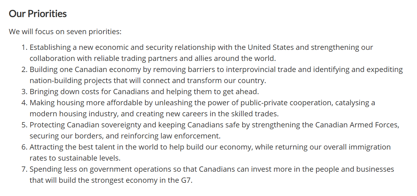 This is an excerpt from Prime Minister Mark Carney’s mandate letter to his new ministry. Usually prime ministers write a bespoke letter for each minister, but Carney just went with one. He also largely dispensed with mentions of climate change, anti-racism or any of the other culture war issues that defined the Trudeau era. In 2021, by contrast, every mandate letter included a declaration that Canada was plagued with “profound systemic inequities and disparities that remain present in the core fabric of our society, including our core institutions.” This is an excerpt from Prime Minister Mark Carney’s mandate letter to his new ministry. Usually prime ministers write a bespoke letter for each minister, but Carney just went with one. He also largely dispensed with mentions of climate change, anti-racism or any of the other culture war issues that defined the Trudeau era. In 2021, by contrast, every mandate letter included a declaration that Canada was plagued with “profound systemic inequities and disparities that remain present in the core fabric of our society, including our core institutions.”