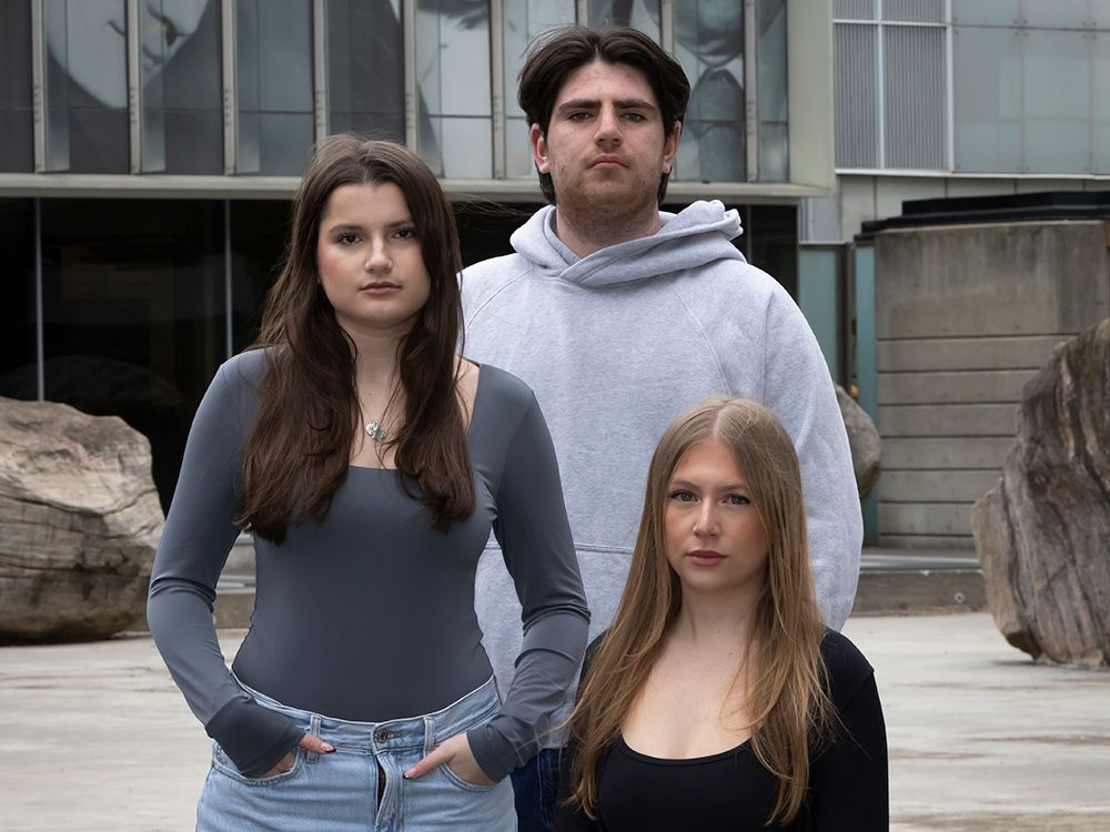From left: Toronto Metropolitan University students Liat Schwartz, Ethan Elharrar and Samantha White