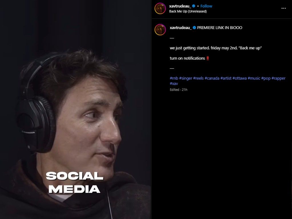  Justin Trudeau, who posted an Instagram selfie from Canadian Tire, told his son he doesn’t have social media.