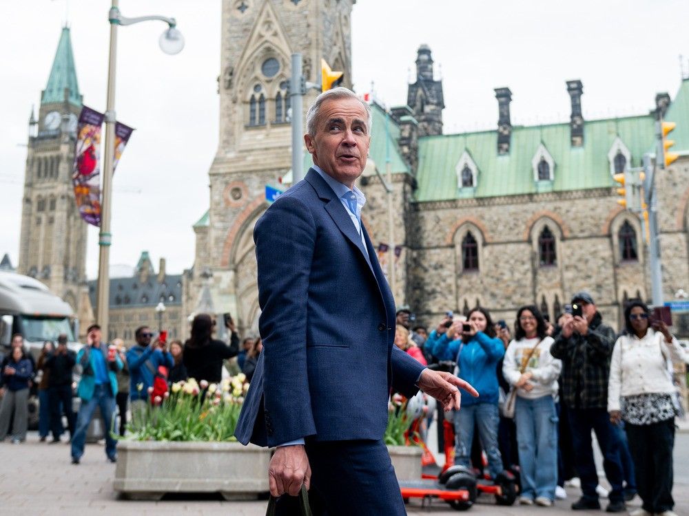 Prime Minister Mark Carney departs his office ahead of a cabinet meeting in Ottawa on Tuesday, May 20, 2025. Prime Minister Mark Carney departs his office ahead of a cabinet meeting in Ottawa on Tuesday, May 20, 2025.
