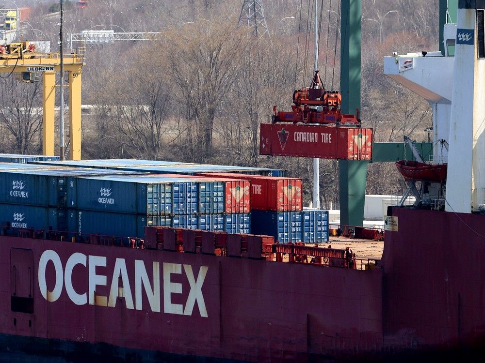 The Oceanex Sanderling is unloaded at PSA Halifax Fairview Cove terminal in Halifax Wednesday April 30, 2025. TIM KROCHAK PHOTO The Oceanex Sanderling is unloaded at PSA Halifax Fairview Cove terminal in Halifax Wednesday April 30, 2025. TIM KROCHAK PHOTO